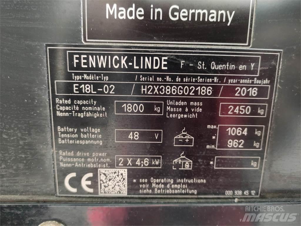 Linde E18L-02-386 شاحنات ذات رافعات شوكية تعمل بالكهرباء