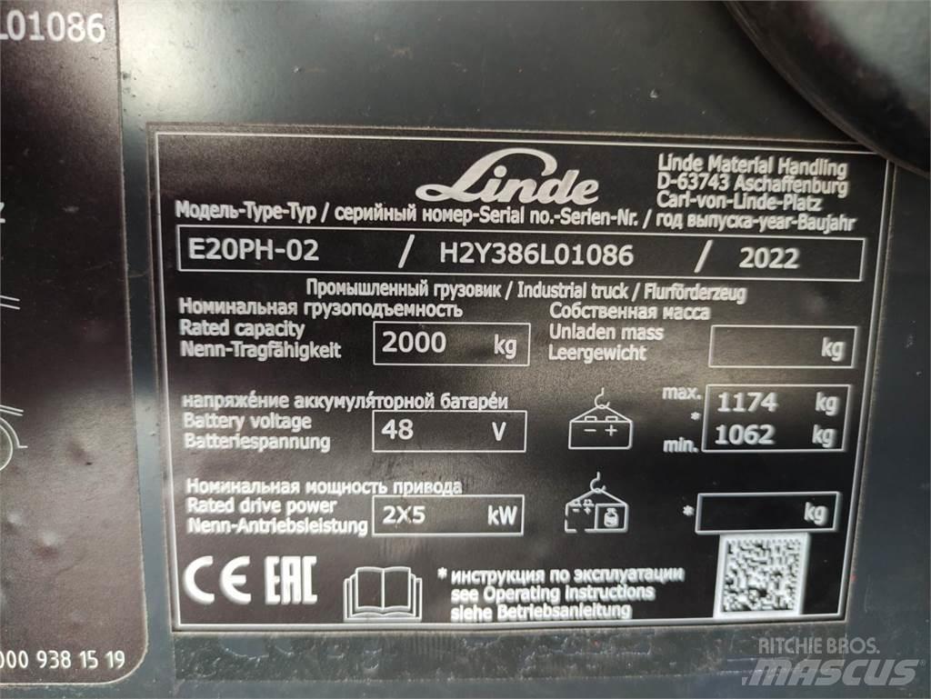 Linde E20PH-02-386-EVO شاحنات ذات رافعات شوكية تعمل بالكهرباء
