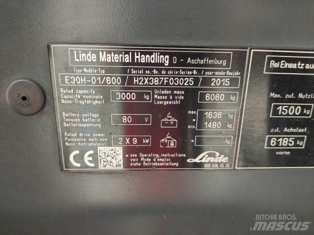 Linde E30H-01-600-387 شاحنات ذات رافعات شوكية تعمل بالكهرباء