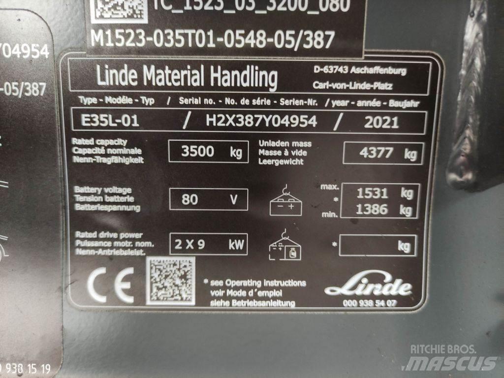 Linde E35L-01-387 شاحنات ذات رافعات شوكية تعمل بالكهرباء
