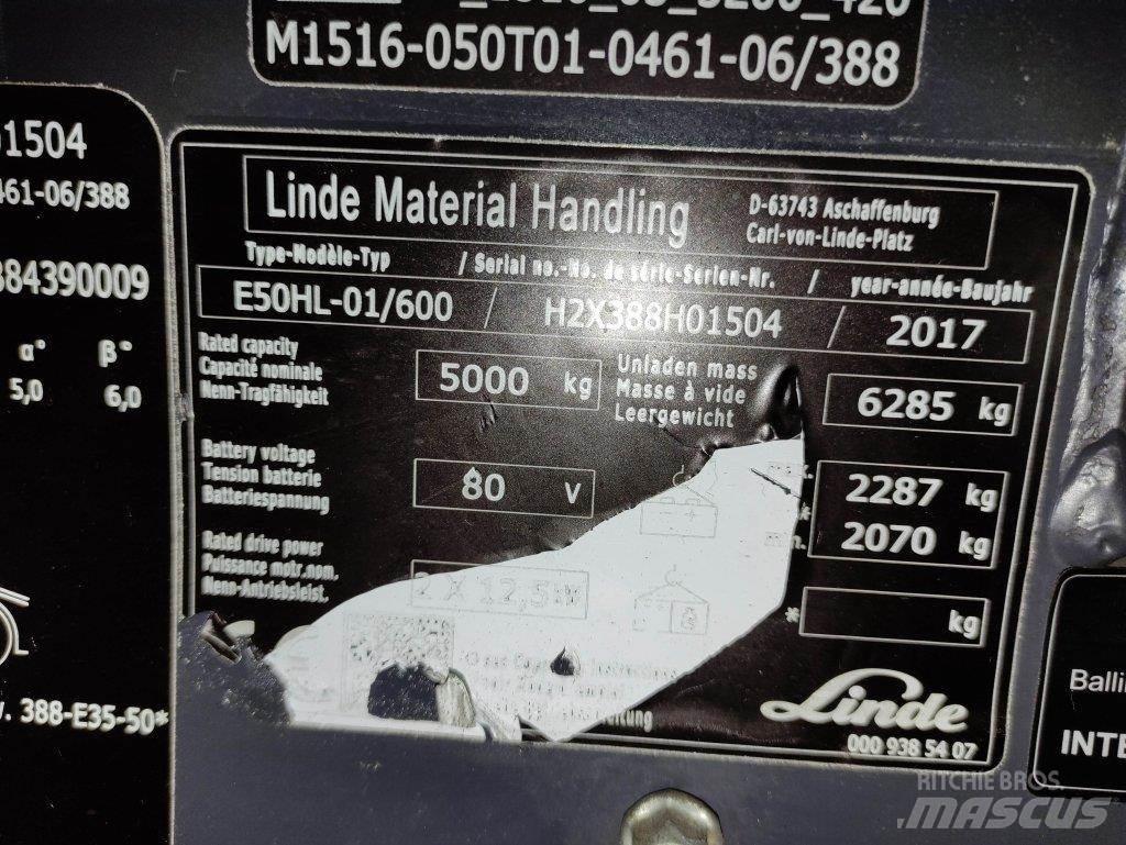 Linde E50HL-01/600-388 شاحنات ذات رافعات شوكية تعمل بالكهرباء