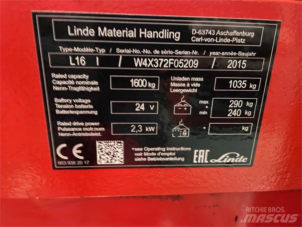 Linde L16 i-372 (LACK NEU) معدات التكديس الجوالة