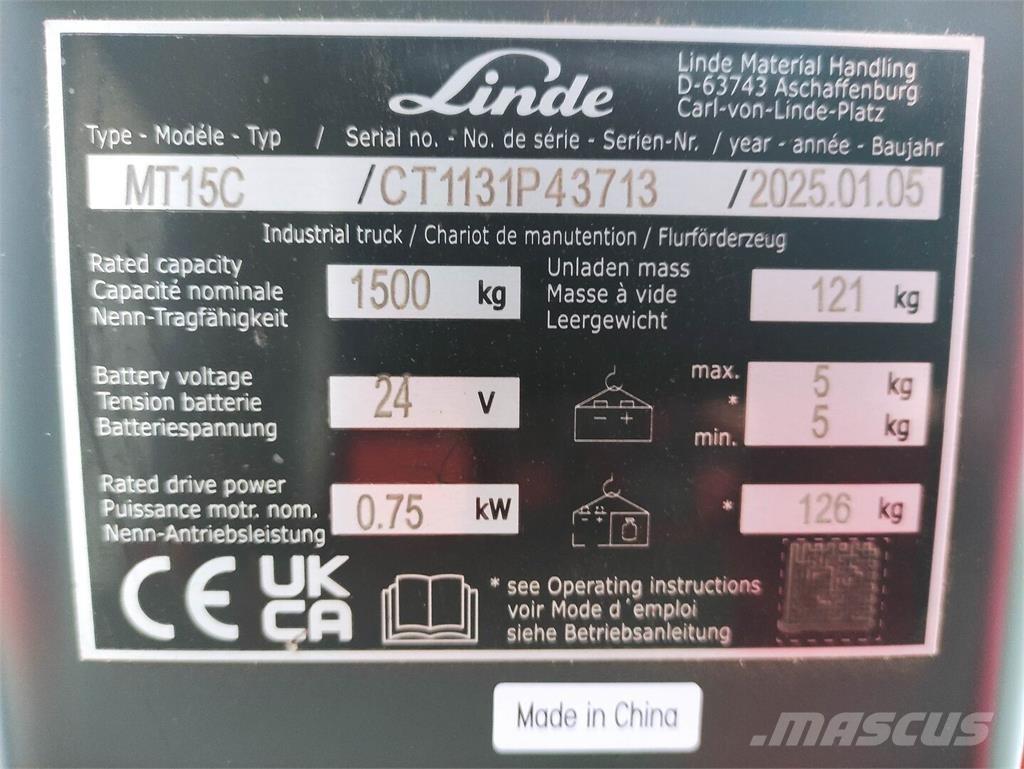 Linde MT15C معدات الرفع منخفض المستوى