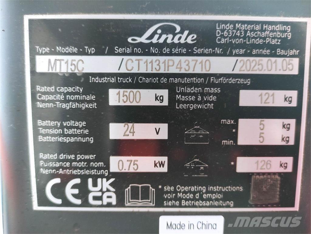 Linde MT15C معدات الرفع منخفض المستوى