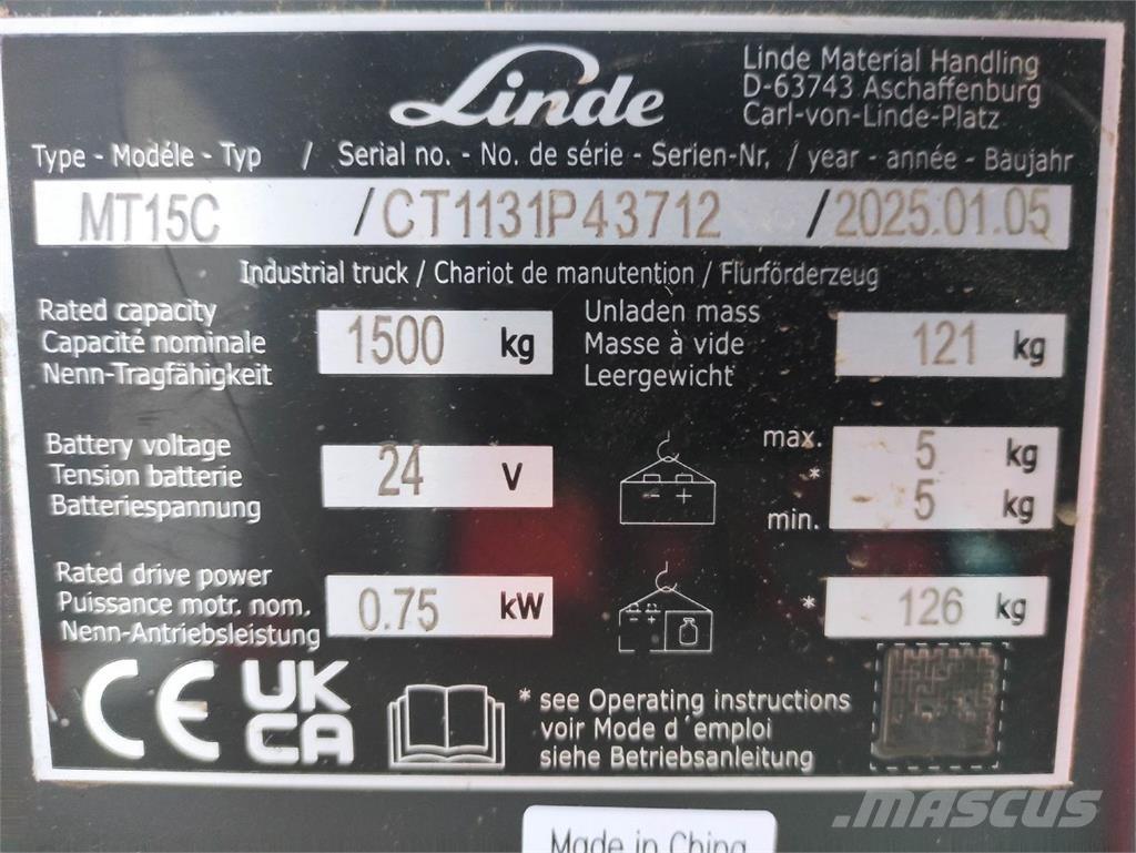 Linde MT15C معدات الرفع منخفض المستوى